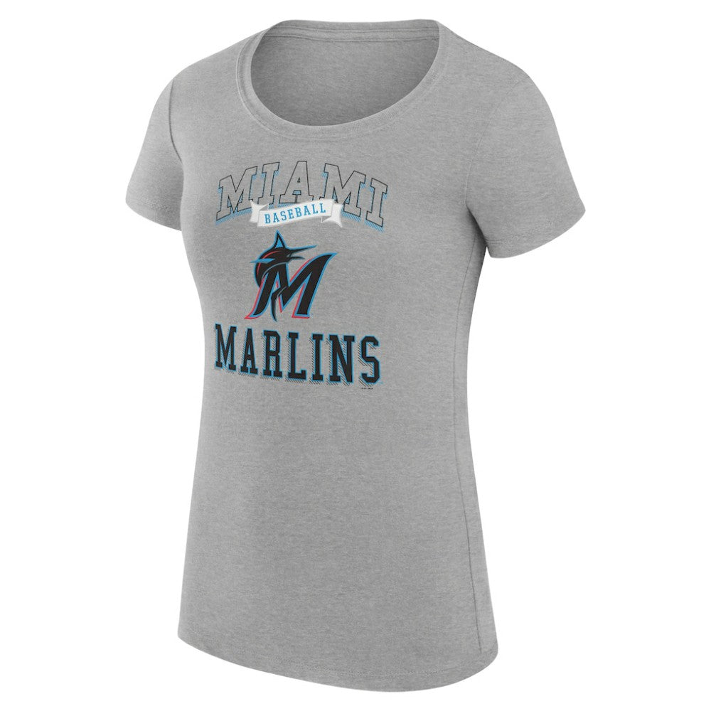 Miami Marlins G-III 4Her by Carl Banks Women's Super-Slim Fit Lightweight Team Logo Graphic T-Shirt Discount