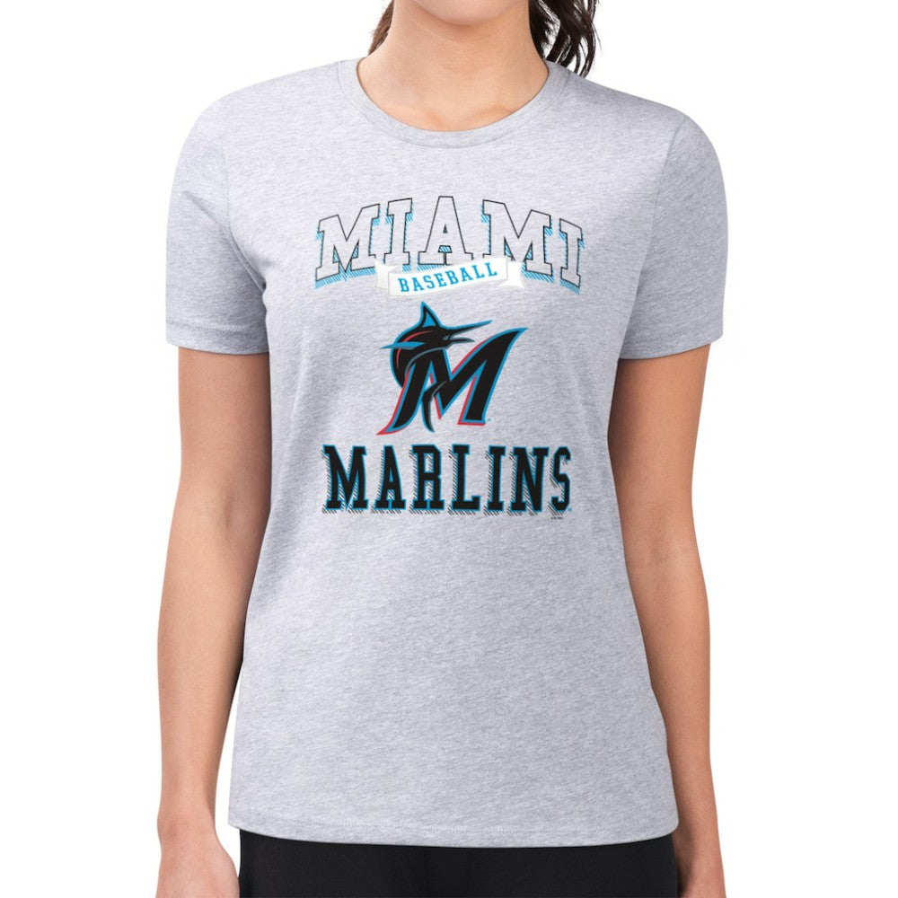 Miami Marlins G-III 4Her by Carl Banks Women's Super-Slim Fit Lightweight Team Logo Graphic T-Shirt Discount
