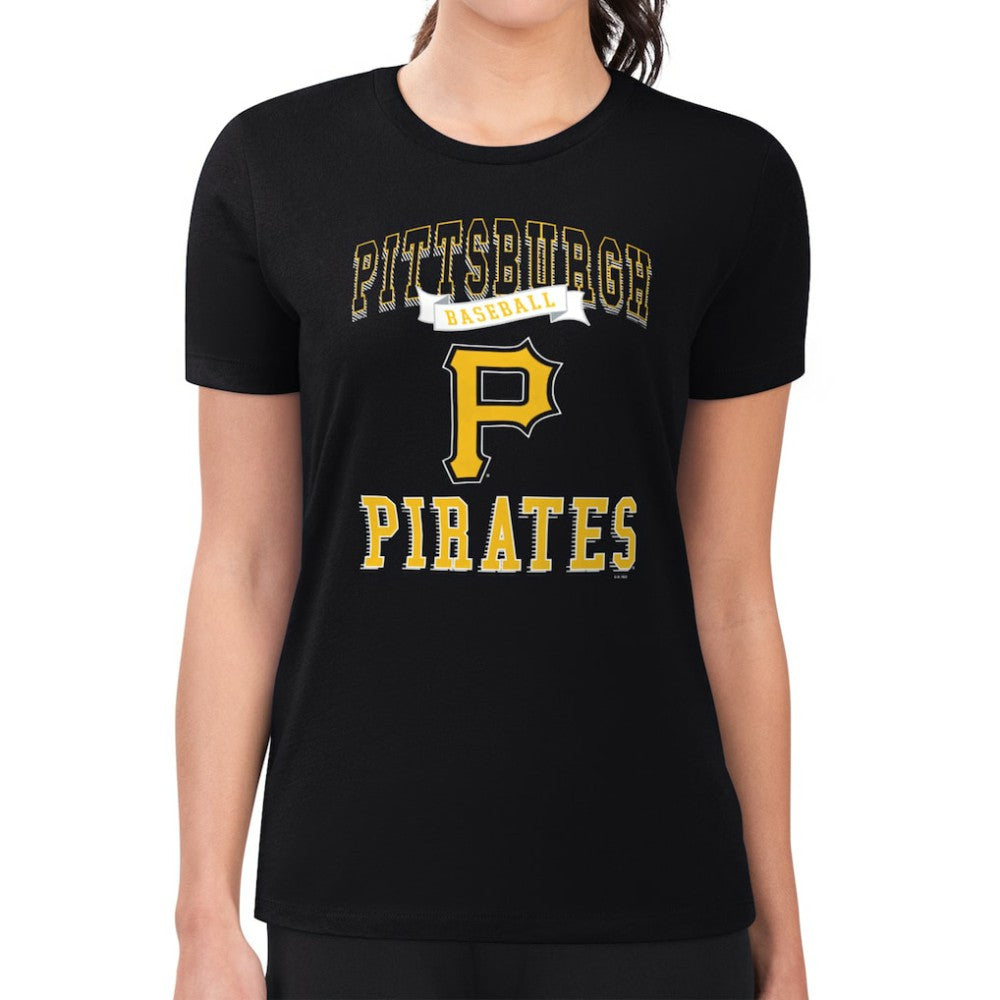 Pittsburgh Pirates G-III 4Her by Carl Banks Women's Super-Slim Fit Lightweight Team Logo Graphic T-Shirt Outlet