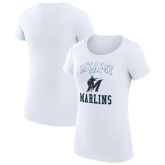 Miami Marlins G-III 4Her by Carl Banks Women's Super-Slim Fit Lightweight Team Logo Graphic T-Shirt for sale