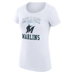Miami Marlins G-III 4Her by Carl Banks Women's Super-Slim Fit Lightweight Team Logo Graphic T-Shirt for sale