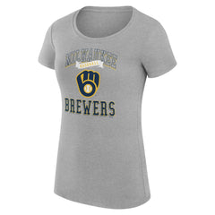 Milwaukee Brewers G-III 4Her by Carl Banks Women's Super-Slim Fit Lightweight Team Logo Graphic T-Shirt Sale