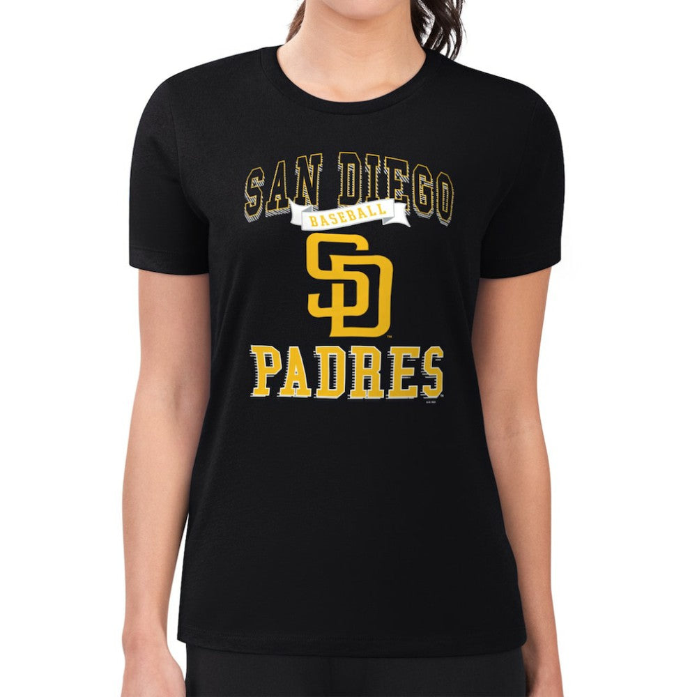 San Diego Padres G-III 4Her by Carl Banks Women's Super-Slim Fit Lightweight Team Logo Graphic T-Shirt Sale