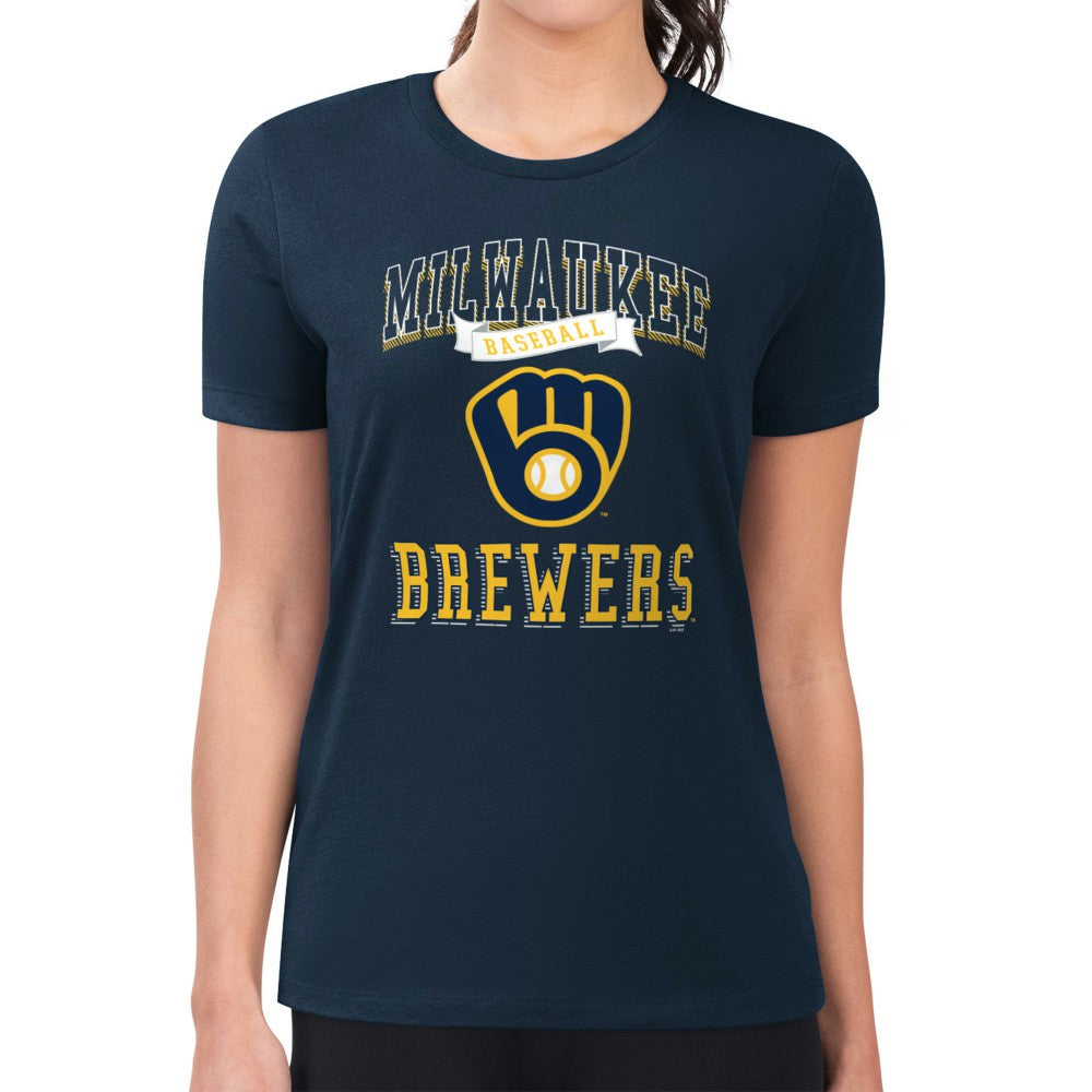 Milwaukee Brewers G-III 4Her by Carl Banks Women's Super-Slim Fit Lightweight Team Logo Graphic T-Shirt Near Me