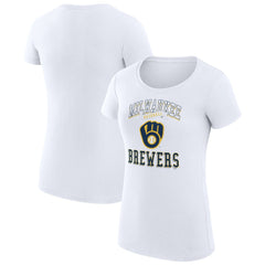 Milwaukee Brewers G-III 4Her by Carl Banks Women's Super-Slim Fit Lightweight Team Logo Graphic T-Shirt Discount