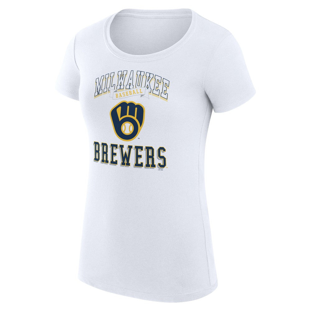 Milwaukee Brewers G-III 4Her by Carl Banks Women's Super-Slim Fit Lightweight Team Logo Graphic T-Shirt Discount