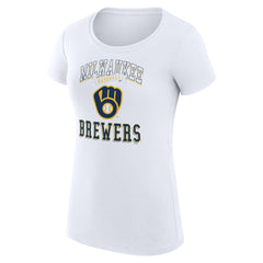 Milwaukee Brewers G-III 4Her by Carl Banks Women's Super-Slim Fit Lightweight Team Logo Graphic T-Shirt Discount