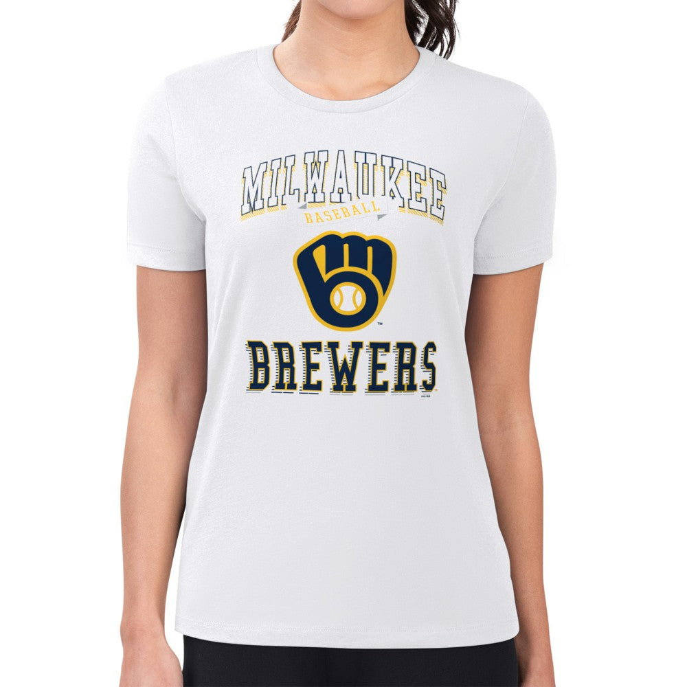 Milwaukee Brewers G-III 4Her by Carl Banks Women's Super-Slim Fit Lightweight Team Logo Graphic T-Shirt Discount
