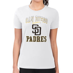 San Diego Padres G-III 4Her by Carl Banks Women's Super-Slim Fit Lightweight Team Logo Graphic T-Shirt Outlet