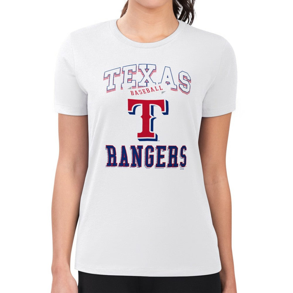 Texas Rangers G-III 4Her by Carl Banks Women's Super-Slim Fit Lightweight Team Logo Graphic T-Shirt Outlet