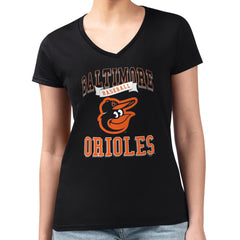 Baltimore Orioles G-III 4Her by Carl Banks Women's Super-Slim Fit Lightweight Team Logo Graphic V-Neck T-Shirt Sale