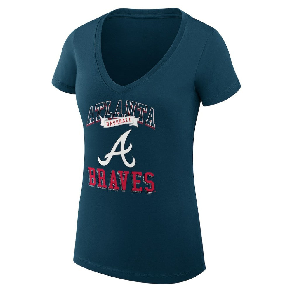 Atlanta Braves G-III 4Her by Carl Banks Women's Super-Slim Fit Lightweight Team Logo Graphic V-Neck T-Shirt Near Me