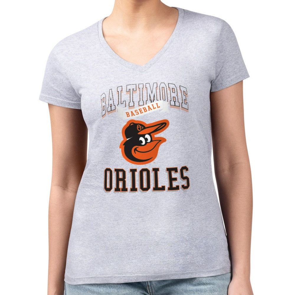 Baltimore Orioles G-III 4Her by Carl Banks Women's Super-Slim Fit Lightweight Team Logo Graphic V-Neck T-Shirt Outlet