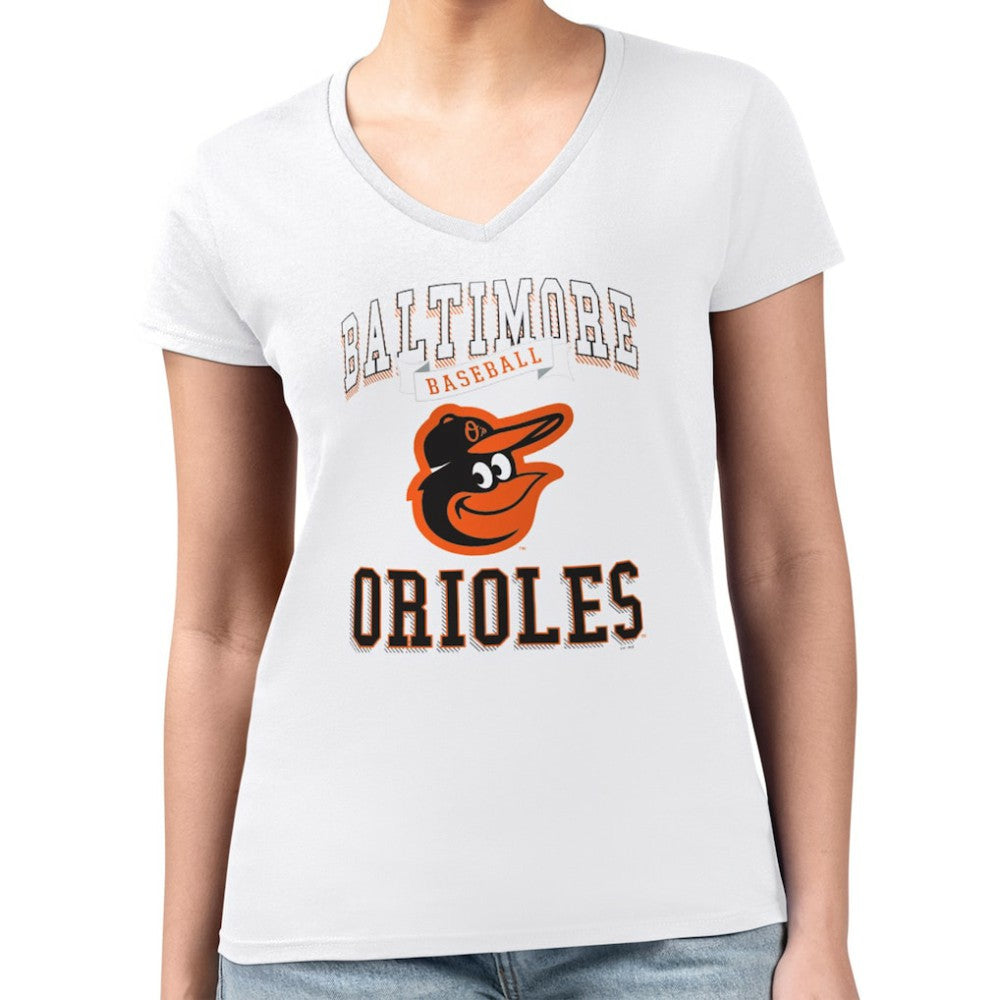 Baltimore Orioles G-III 4Her by Carl Banks Women's Super-Slim Fit Lightweight Team Logo Graphic V-Neck T-Shirt Near Me
