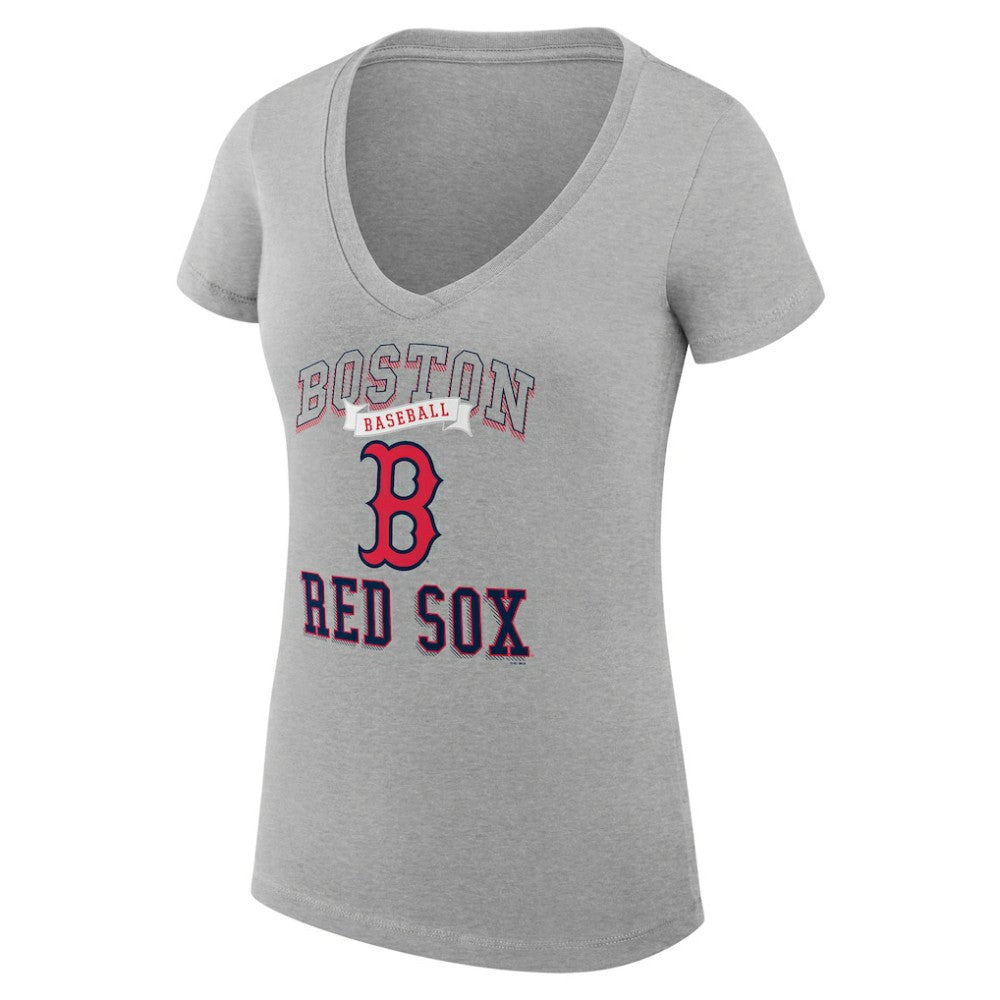 Boston Red Sox G-III 4Her by Carl Banks Women's Super-Slim Fit Lightweight Team Logo Graphic V-Neck T-Shirt Sale
