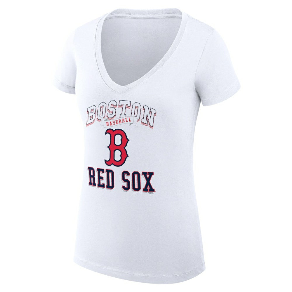 Boston Red Sox G-III 4Her by Carl Banks Women's Super-Slim Fit Lightweight Team Logo Graphic V-Neck T-Shirt for sale