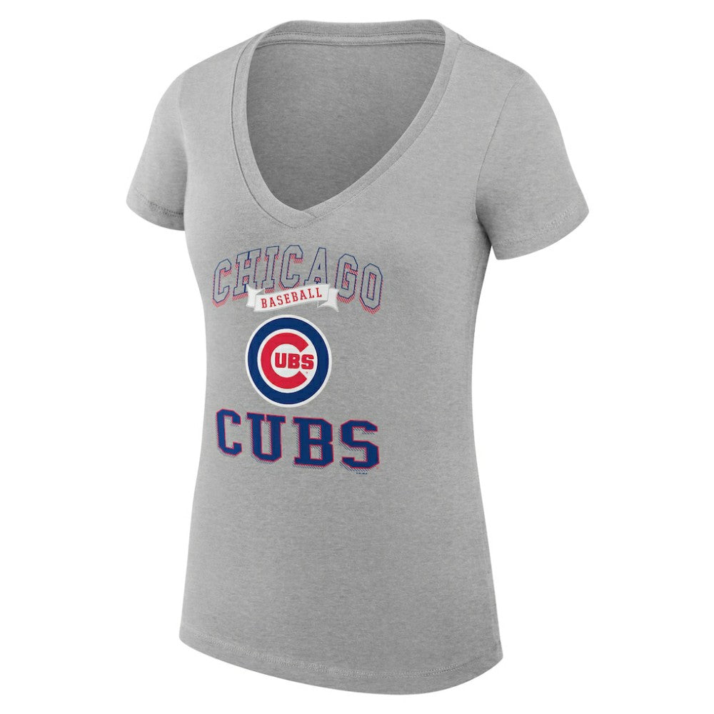 Chicago Cubs G-III 4Her by Carl Banks Women's Super-Slim Fit Lightweight Team Logo Graphic V-Neck T-Shirt for sale