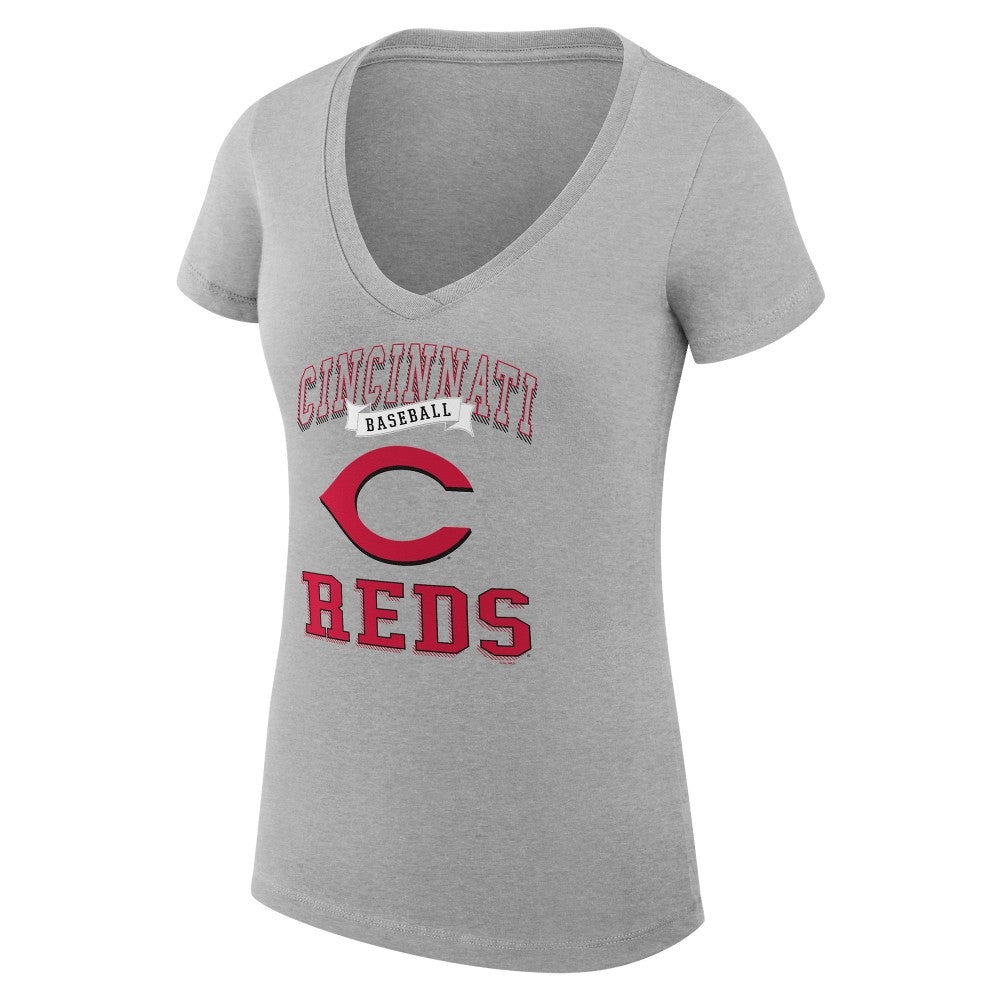 Cincinnati Reds G-III 4Her by Carl Banks Women's Super-Slim Fit Lightweight Team Logo Graphic V-Neck T-Shirt Online
