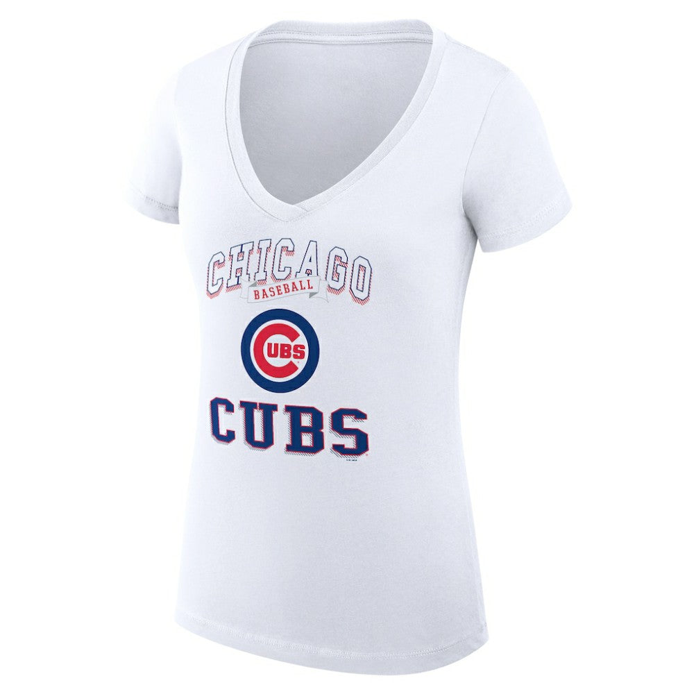 Chicago Cubs G-III 4Her by Carl Banks Women's Super-Slim Fit Lightweight Team Logo Graphic V-Neck T-Shirt Near Me