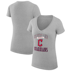 Cleveland Guardians G-III 4Her by Carl Banks Women's Super-Slim Fit Lightweight Team Logo Graphic V-Neck T-Shirt Discount