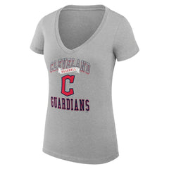 Cleveland Guardians G-III 4Her by Carl Banks Women's Super-Slim Fit Lightweight Team Logo Graphic V-Neck T-Shirt Discount