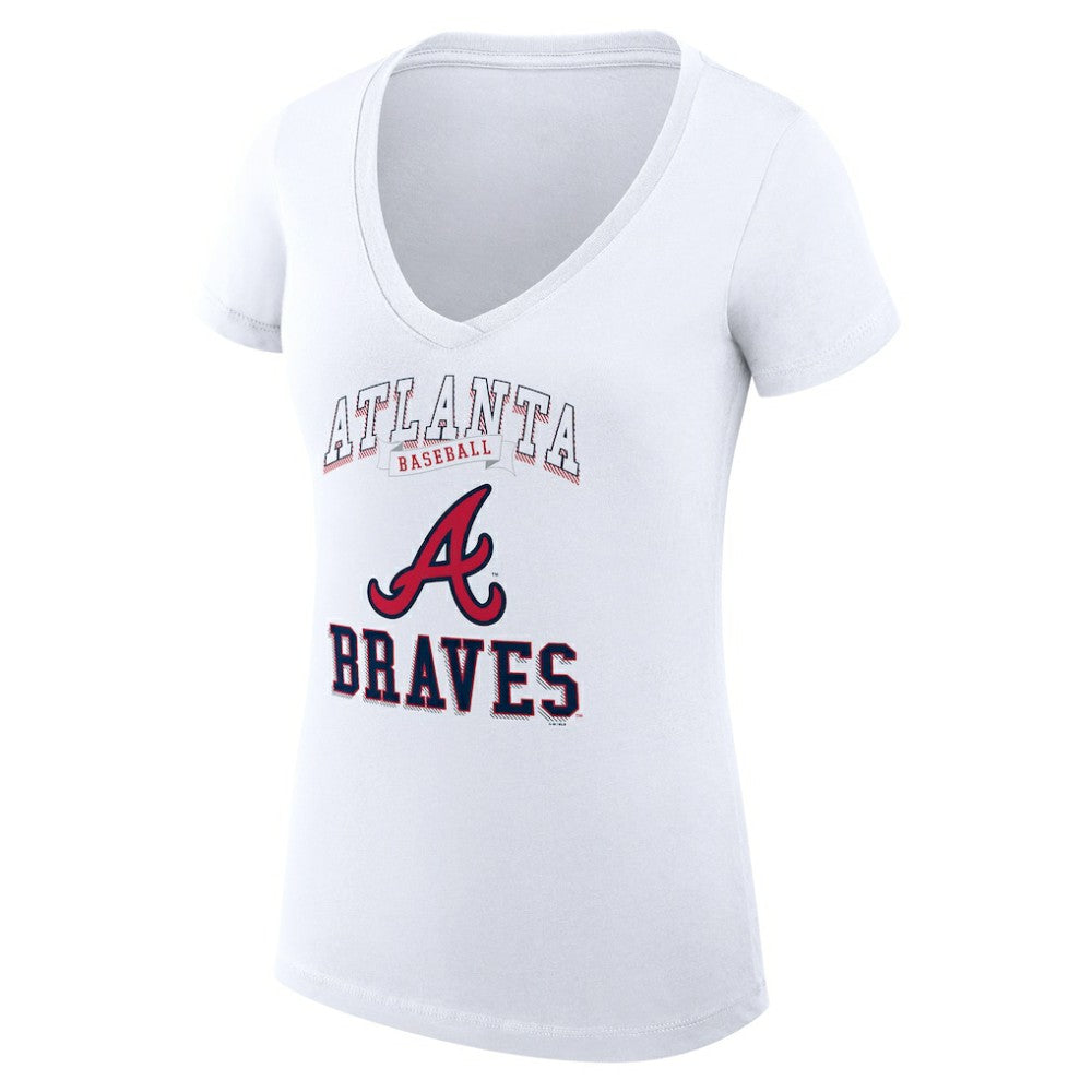 Atlanta Braves G-III 4Her by Carl Banks Women's Super-Slim Fit Lightweight Team Logo Graphic V-Neck T-Shirt Sale