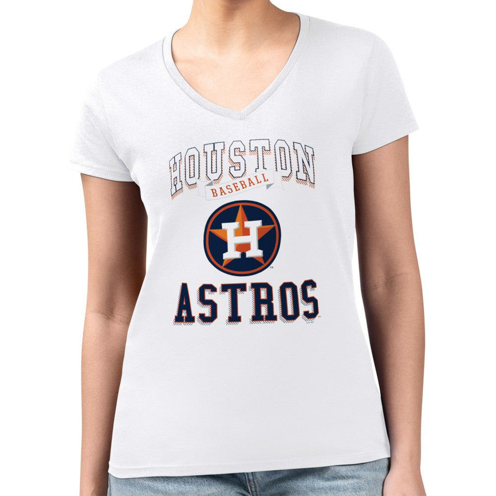Houston Astros G-III 4Her by Carl Banks Women's Super-Slim Fit Lightweight Team Logo Graphic V-Neck T-Shirt Near Me