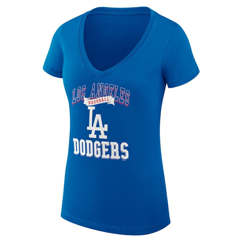 Los Angeles Dodgers G-III 4Her by Carl Banks Women's Super-Slim Fit Lightweight Team Logo Graphic V-Neck T-Shirt Discount