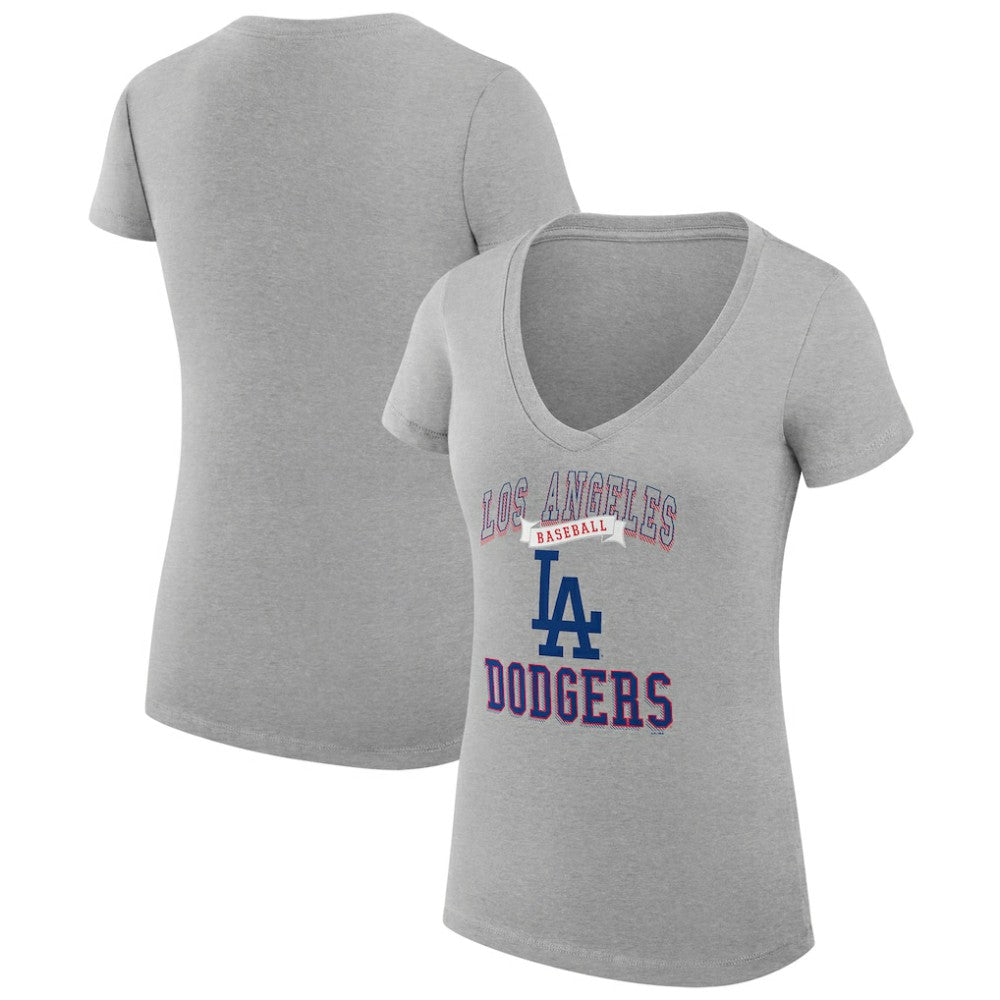 Los Angeles Dodgers G-III 4Her by Carl Banks Women's Super-Slim Fit Lightweight Team Logo Graphic V-Neck T-Shirt Outlet