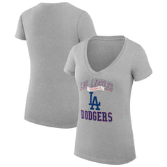 Los Angeles Dodgers G-III 4Her by Carl Banks Women's Super-Slim Fit Lightweight Team Logo Graphic V-Neck T-Shirt Outlet