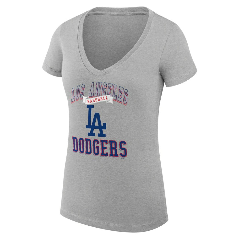 Los Angeles Dodgers G-III 4Her by Carl Banks Women's Super-Slim Fit Lightweight Team Logo Graphic V-Neck T-Shirt Outlet