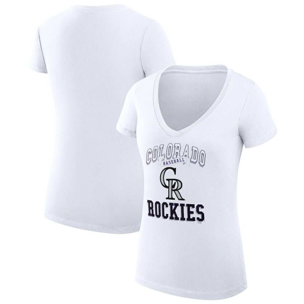 Colorado Rockies G-III 4Her by Carl Banks Women's Super-Slim Fit Lightweight Team Logo Graphic V-Neck T-Shirt Online