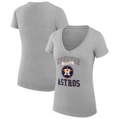 Houston Astros G-III 4Her by Carl Banks Women's Super-Slim Fit Lightweight Team Logo Graphic V-Neck T-Shirt Outlet
