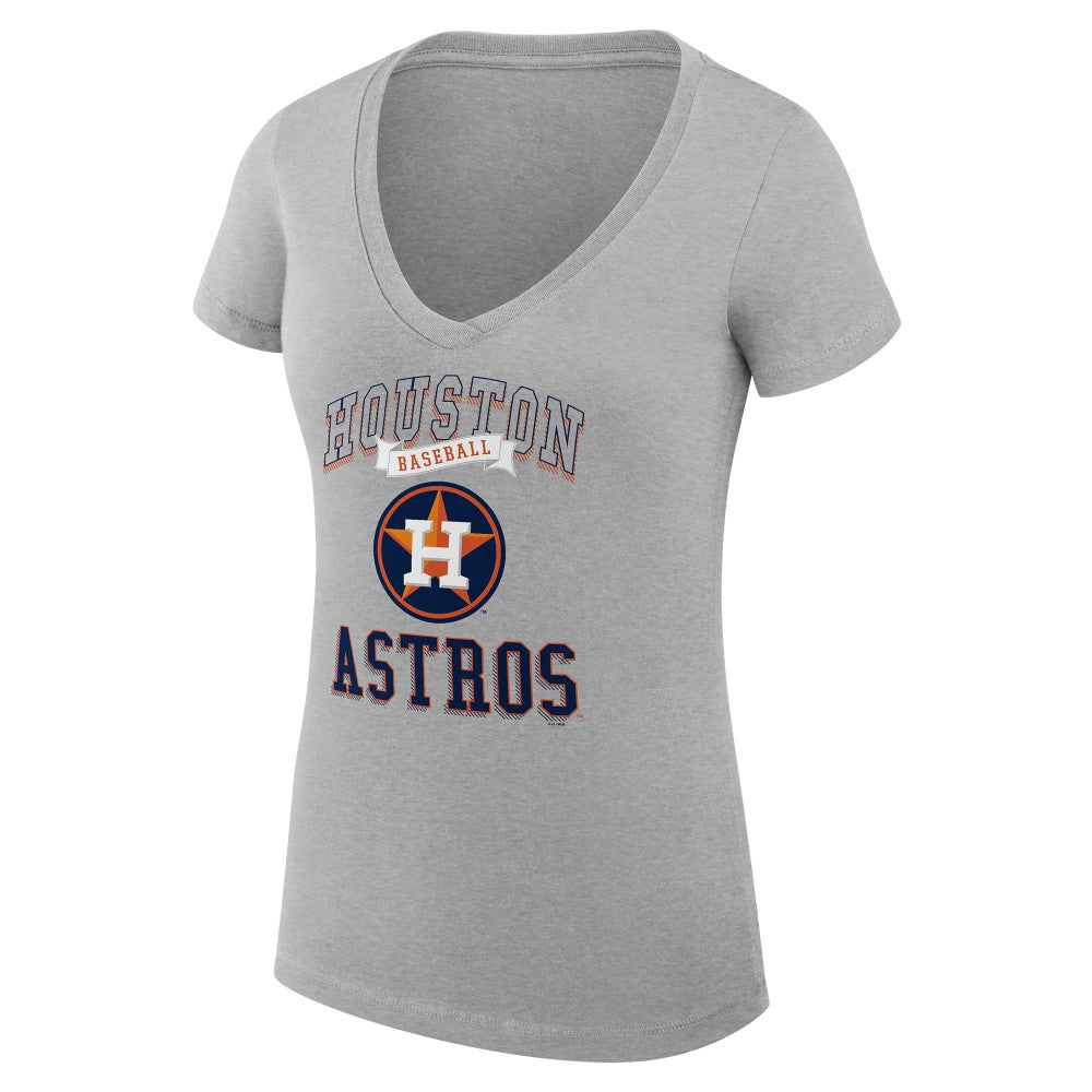 Houston Astros G-III 4Her by Carl Banks Women's Super-Slim Fit Lightweight Team Logo Graphic V-Neck T-Shirt Outlet