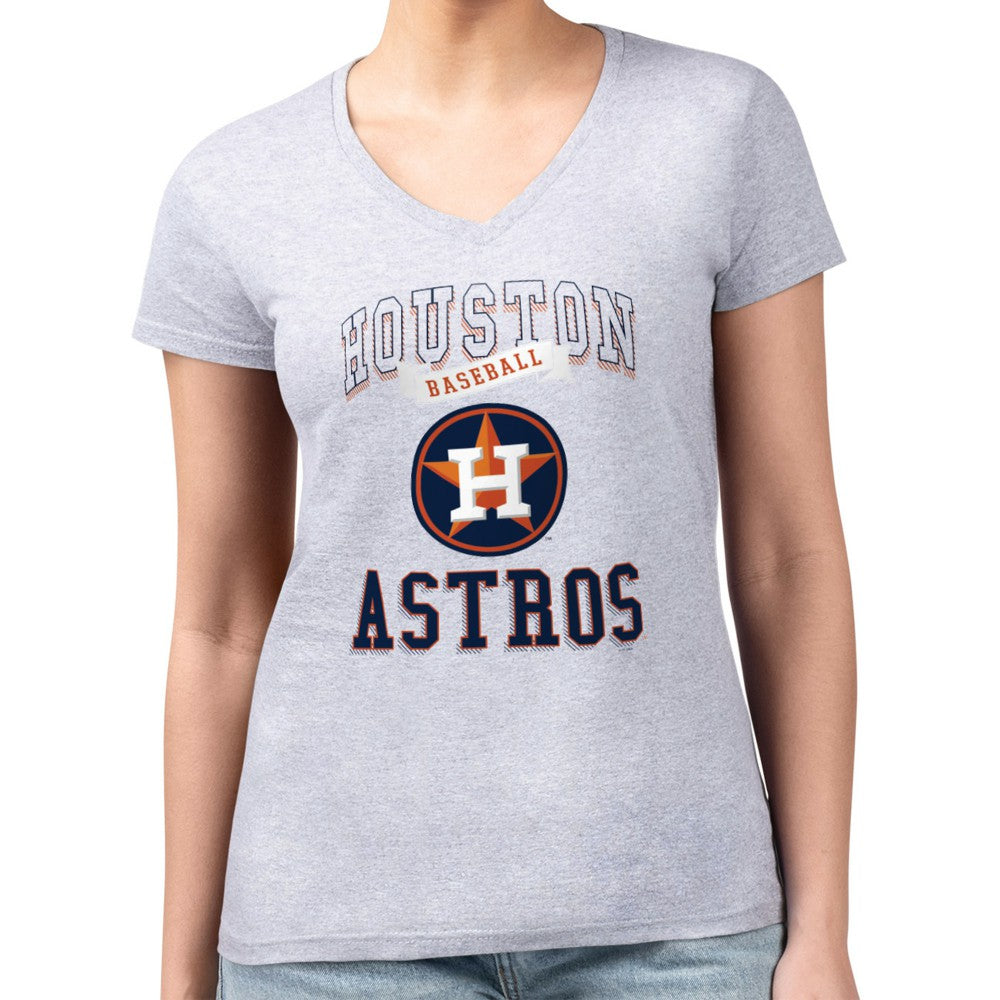 Houston Astros G-III 4Her by Carl Banks Women's Super-Slim Fit Lightweight Team Logo Graphic V-Neck T-Shirt Outlet