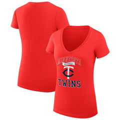 Minnesota Twins G-III 4Her by Carl Banks Women's Super-Slim Fit Lightweight Team Logo Graphic V-Neck T-Shirt Outlet