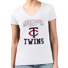 Minnesota Twins G-III 4Her by Carl Banks Women's Super-Slim Fit Lightweight Team Logo Graphic V-Neck T-Shirt Near Me