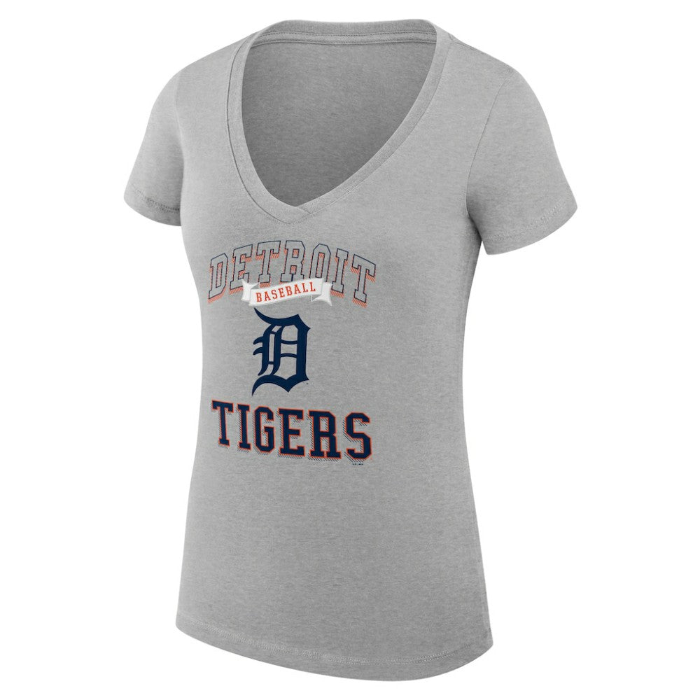 Detroit Tigers G-III 4Her by Carl Banks Women's Super-Slim Fit Lightweight Team Logo Graphic V-Neck T-Shirt Discount