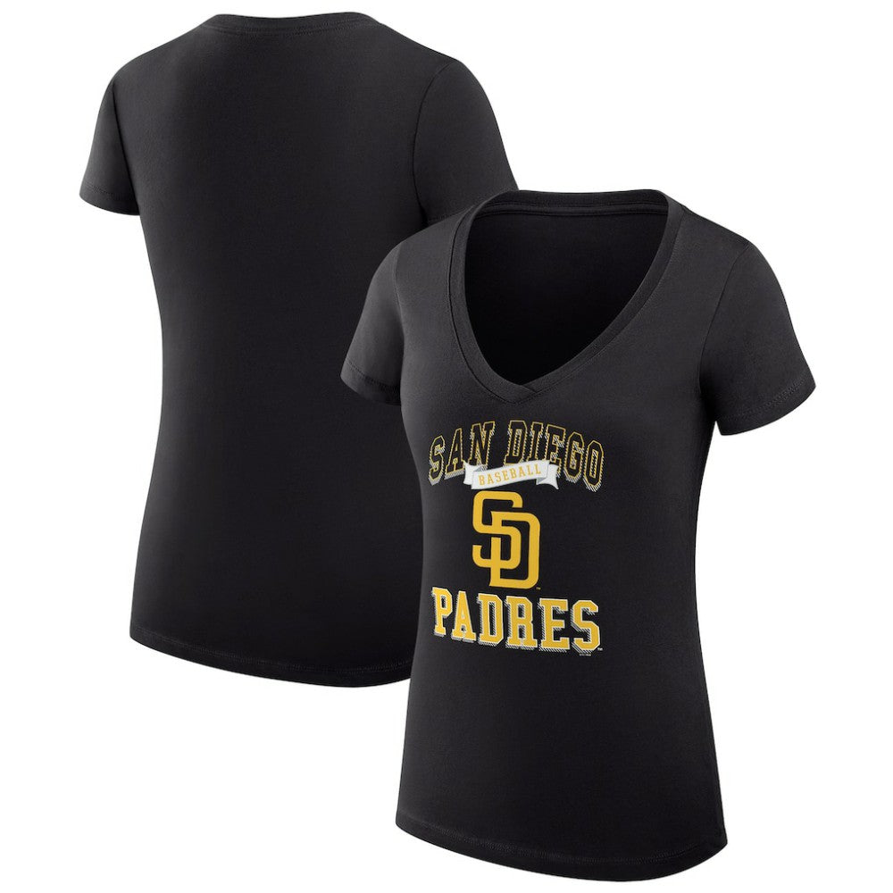 San Diego Padres G-III 4Her by Carl Banks Women's Super-Slim Fit Lightweight Team Logo Graphic V-Neck T-Shirt for sale