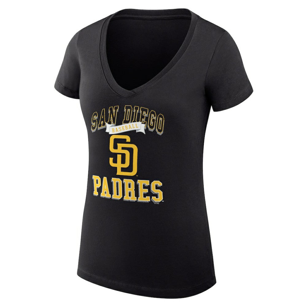 San Diego Padres G-III 4Her by Carl Banks Women's Super-Slim Fit Lightweight Team Logo Graphic V-Neck T-Shirt for sale