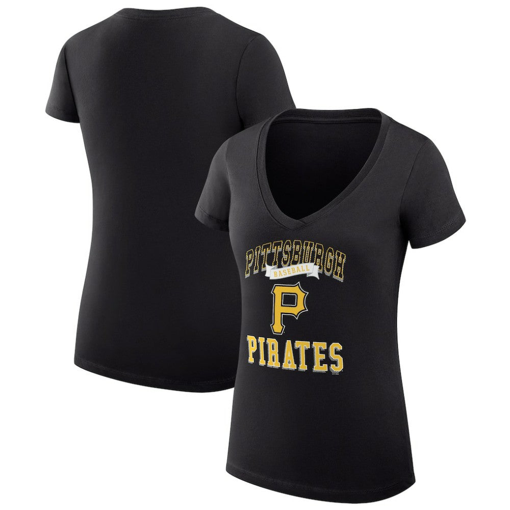 Pittsburgh Pirates G-III 4Her by Carl Banks Women's Super-Slim Fit Lightweight Team Logo Graphic V-Neck T-Shirt Sale