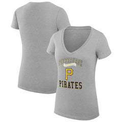 Pittsburgh Pirates G-III 4Her by Carl Banks Women's Super-Slim Fit Lightweight Team Logo Graphic V-Neck T-Shirt Outlet