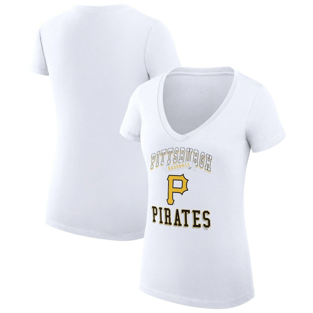 Pittsburgh Pirates G-III 4Her by Carl Banks Women's Super-Slim Fit Lightweight Team Logo Graphic V-Neck T-Shirt Online