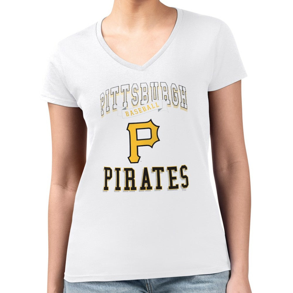 Pittsburgh Pirates G-III 4Her by Carl Banks Women's Super-Slim Fit Lightweight Team Logo Graphic V-Neck T-Shirt Online