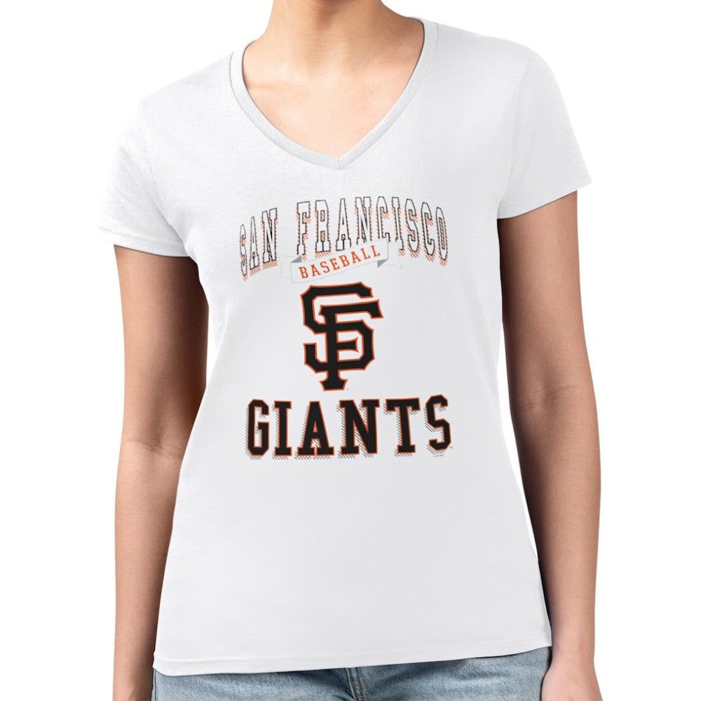 San Francisco Giants G-III 4Her by Carl Banks Women's Super-Slim Fit Lightweight Team Logo Graphic V-Neck T-Shirt Online