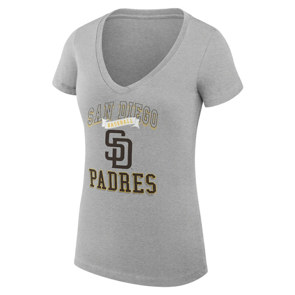 San Diego Padres G-III 4Her by Carl Banks Women's Super-Slim Fit Lightweight Team Logo Graphic V-Neck T-Shirt Discount