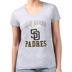 San Diego Padres G-III 4Her by Carl Banks Women's Super-Slim Fit Lightweight Team Logo Graphic V-Neck T-Shirt Discount