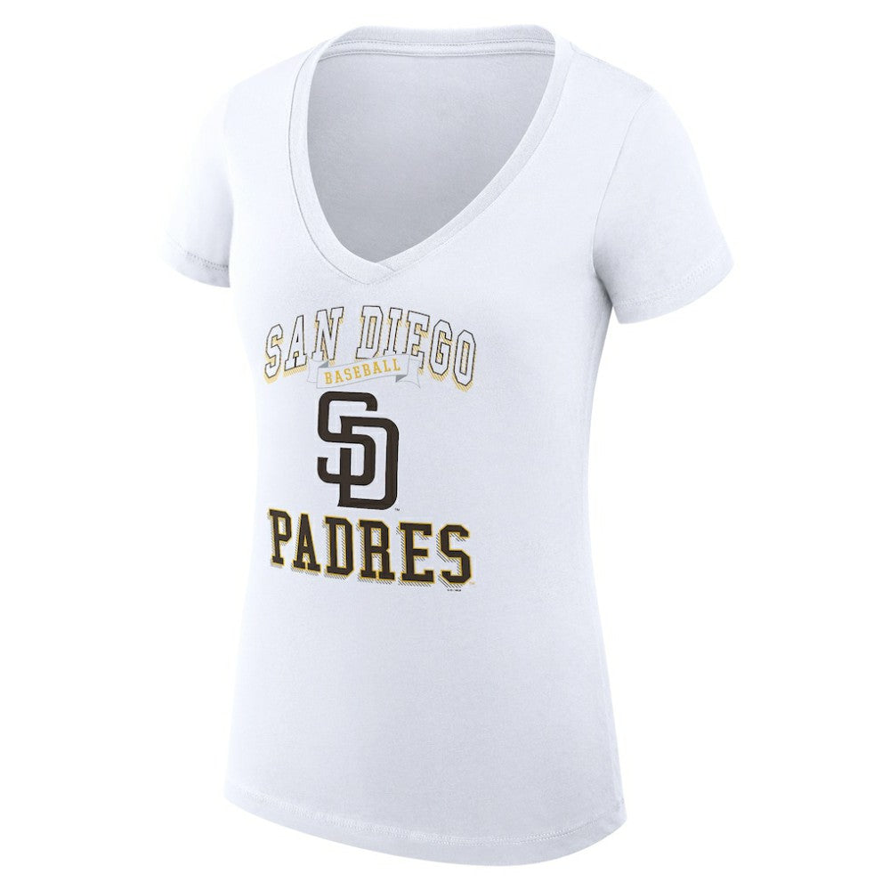 San Diego Padres G-III 4Her by Carl Banks Women's Super-Slim Fit Lightweight Team Logo Graphic V-Neck T-Shirt for sale