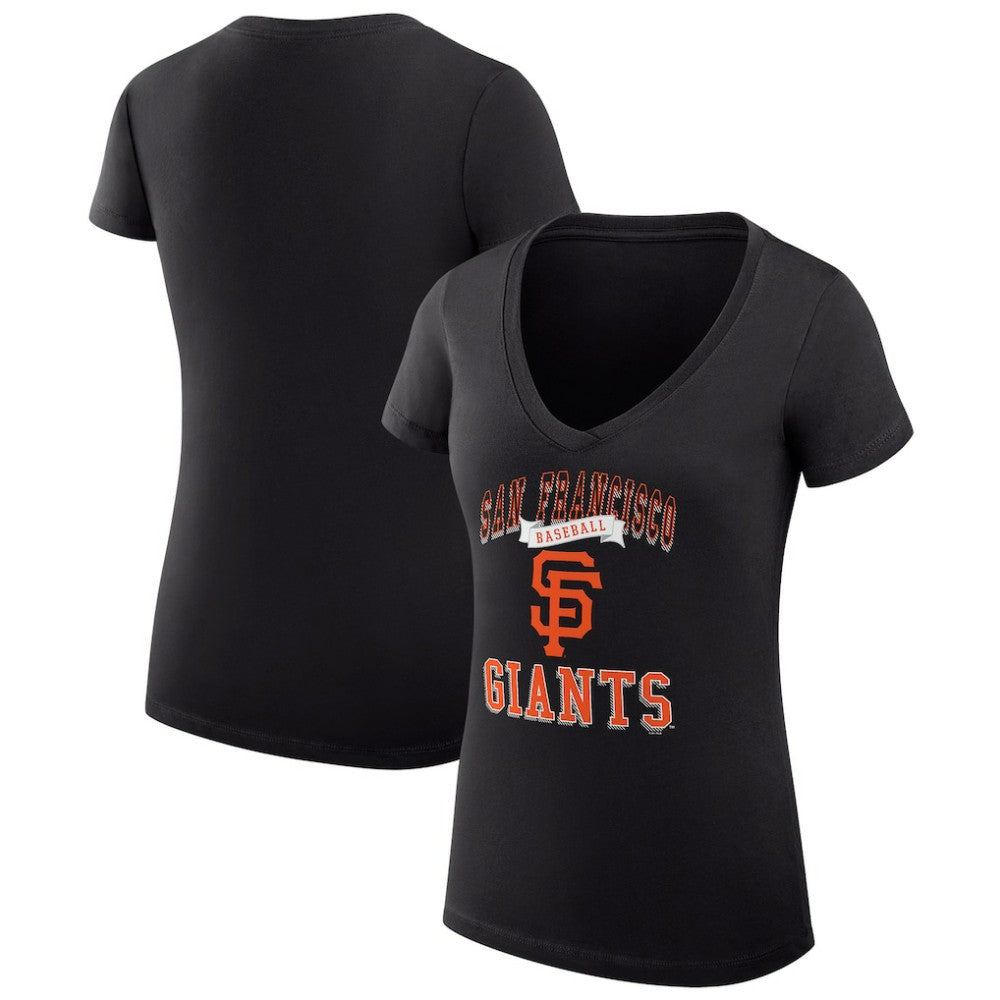 San Francisco Giants G-III 4Her by Carl Banks Women's Super-Slim Fit Lightweight Team Logo Graphic V-Neck T-Shirt Sale