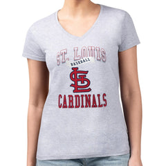 St. Louis Cardinals G-III 4Her by Carl Banks Women's Super-Slim Fit Lightweight Team Logo Graphic V-Neck T-Shirt Sale